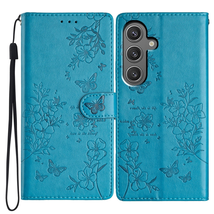 Custodia in pelle con farfalle e fiori per Samsung Galaxy S24 e S25 Edge 5G
