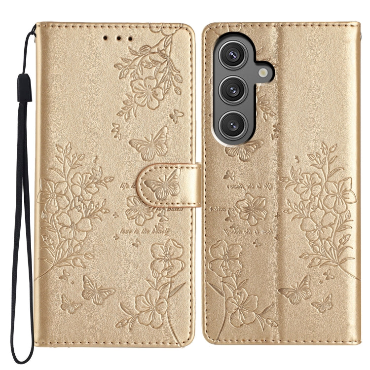 Custodia in pelle con farfalle e fiori per Samsung Galaxy S24 e S25 Edge 5G