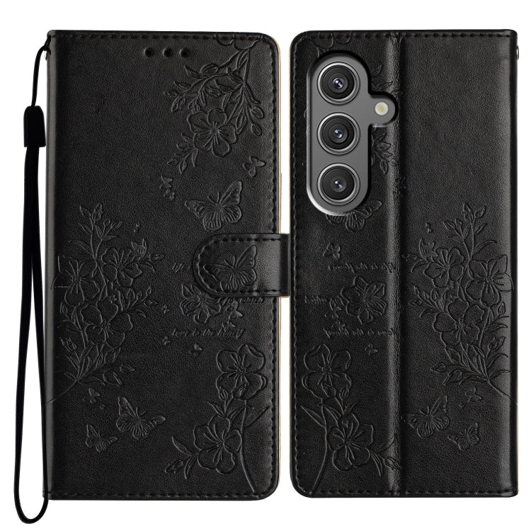 Custodia in pelle con farfalle e fiori per Samsung Galaxy S24 e S25 Edge 5G