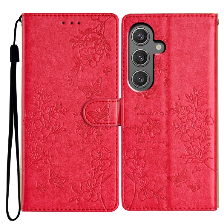 Custodia in pelle con farfalle e fiori per Samsung Galaxy S24 e S25 Edge 5G