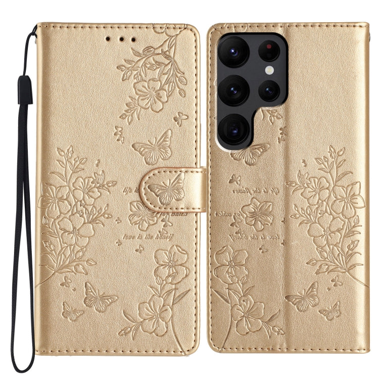 Custodia in pelle con farfalle e fiori per Samsung Galaxy S24 e S25 Edge 5G