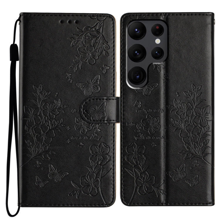 Custodia in pelle con farfalle e fiori per Samsung Galaxy S24 e S25 Edge 5G