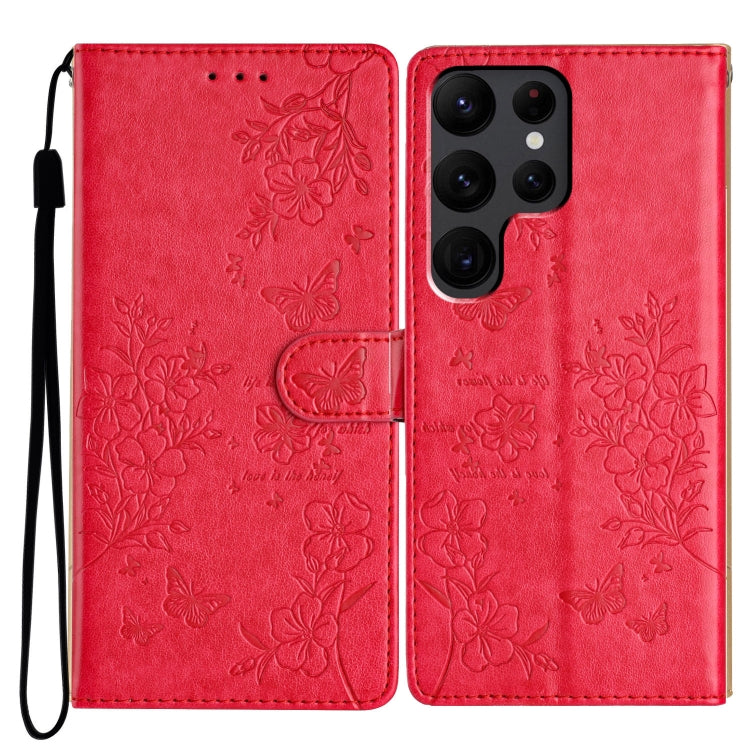 Custodia in pelle con farfalle e fiori per Samsung Galaxy S24 e S25 Edge 5G