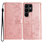 Custodia in pelle con farfalle e fiori per Samsung Galaxy S24 e S25 Edge 5G