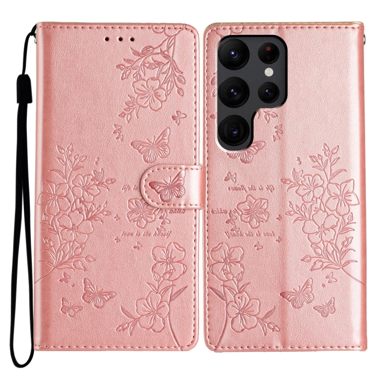Custodia in pelle con farfalle e fiori per Samsung Galaxy S24 e S25 Edge 5G