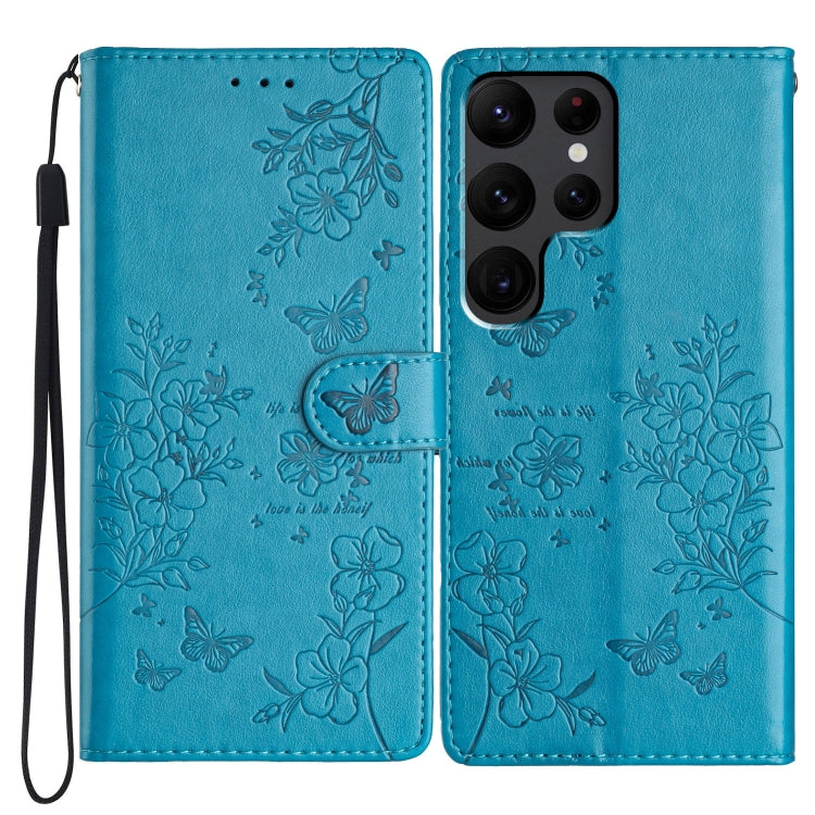 Custodia in pelle con farfalle e fiori per Samsung Galaxy S24 e S25 Edge 5G