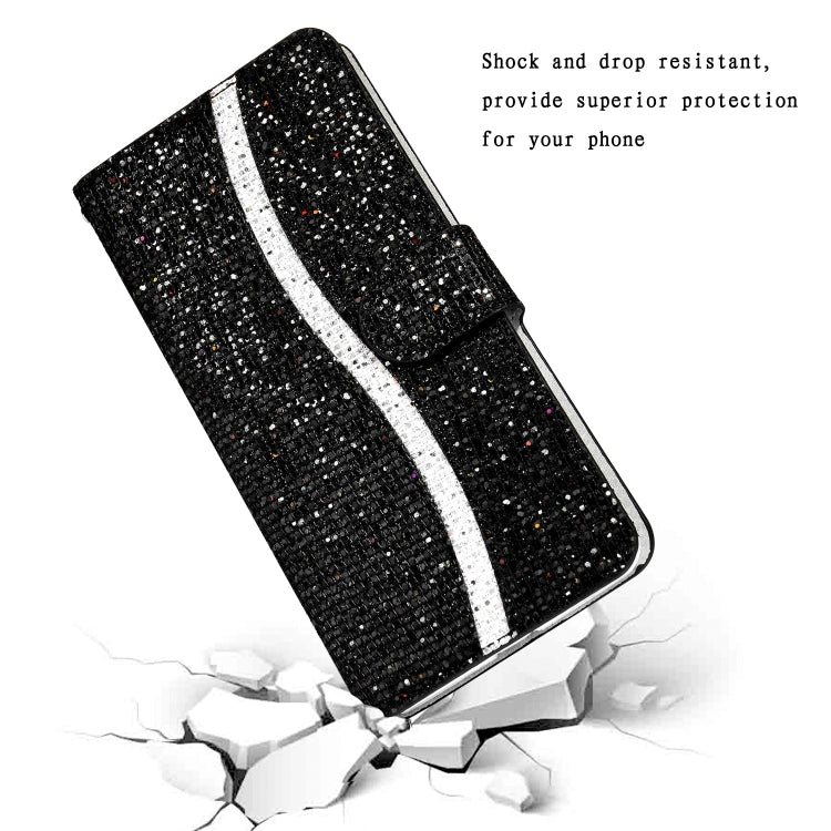 Custodia in pelle glitterata con slot carte per iPhone 12