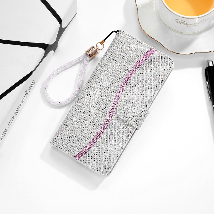 Custodia in pelle glitterata con slot carte per iPhone 12