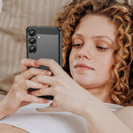 Custodia TPU con texture fibra di carbonio per Samsung Galaxy S25 Ultra 5G