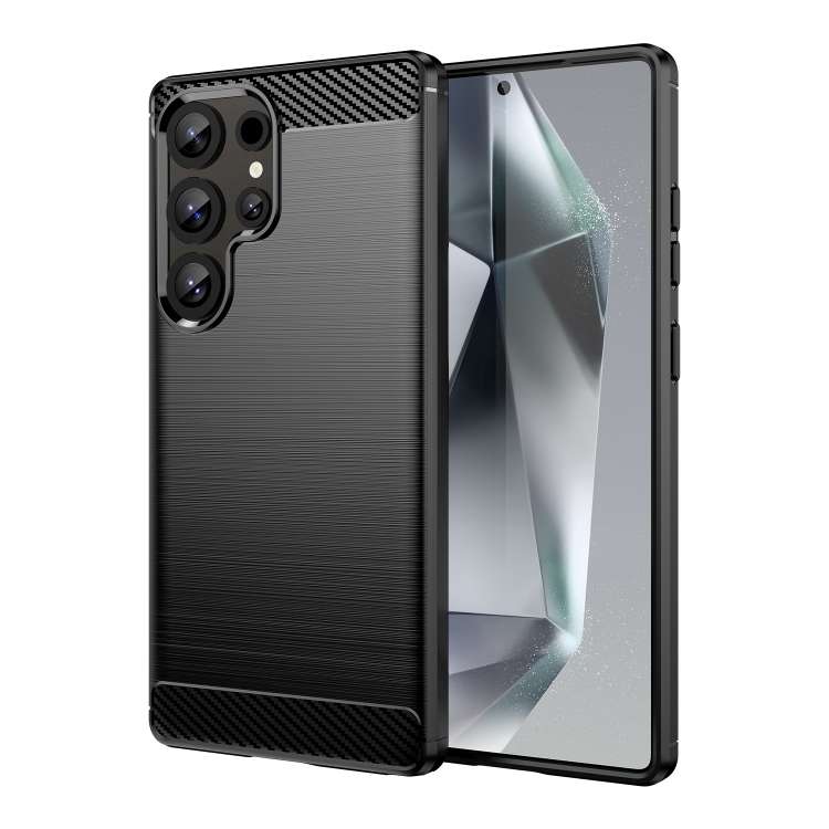Custodia TPU con texture fibra di carbonio per Samsung Galaxy S25 Ultra 5G