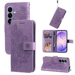 Custodia in pelle con stampa fiori a sette petali per Galaxy S26 FE 5G