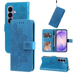 Custodia in pelle con stampa fiori a sette petali per Galaxy S26 FE 5G