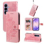 Custodia in pelle con stampa fiori a sette petali per Galaxy S26 FE 5G