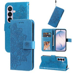 Custodia in pelle con stampa fiori a sette petali per Galaxy S26 FE 5G