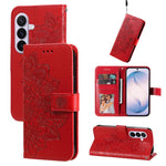 Custodia in pelle con stampa fiori a sette petali per Galaxy S26 FE 5G