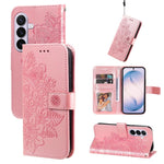 Custodia in pelle con stampa fiori a sette petali per Galaxy S26 FE 5G