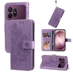 Custodia in pelle con stampa fiori a sette petali per Galaxy S26 FE 5G