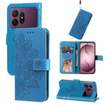 Custodia in pelle con stampa fiori a sette petali per Galaxy S26 FE 5G