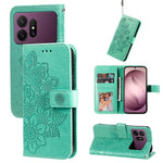 Custodia in pelle con stampa fiori a sette petali per Galaxy S26 FE 5G