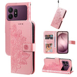 Custodia in pelle con stampa fiori a sette petali per Galaxy S26 FE 5G