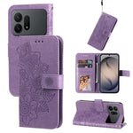 Custodia in pelle con stampa fiori a sette petali per Galaxy S26 FE 5G