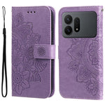 Custodia in pelle con stampa fiori a sette petali per Galaxy S26 FE 5G
