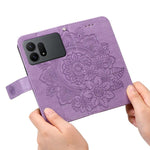Custodia in pelle con stampa fiori a sette petali per Galaxy S26 FE 5G