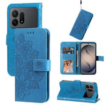 Custodia in pelle con stampa fiori a sette petali per Galaxy S26 FE 5G