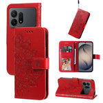 Custodia in pelle con stampa fiori a sette petali per Galaxy S26 FE 5G