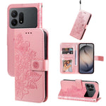 Custodia in pelle con stampa fiori a sette petali per Galaxy S26 FE 5G