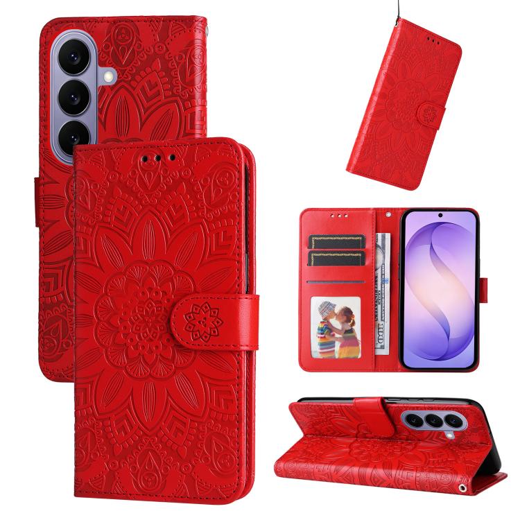 Custodia in pelle con stampa girasole per Galaxy S26 FE 5G