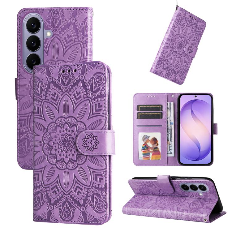 Custodia in pelle con stampa girasole per Galaxy S26 FE 5G