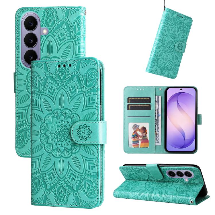 Custodia in pelle con stampa girasole per Galaxy S26 FE 5G
