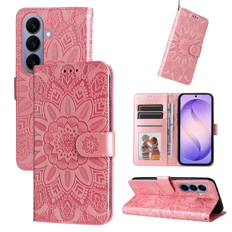 Custodia in pelle con stampa girasole per Galaxy S26 FE 5G