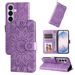 Custodia in pelle con stampa girasole per Galaxy S26 FE 5G