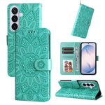 Custodia in pelle con stampa girasole per Galaxy S26 FE 5G