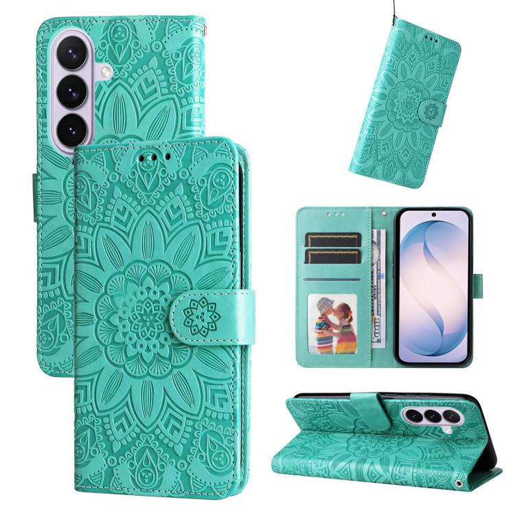 Custodia in pelle con stampa girasole per Galaxy S26 FE 5G