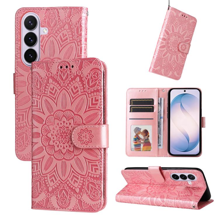 Custodia in pelle con stampa girasole per Galaxy S26 FE 5G