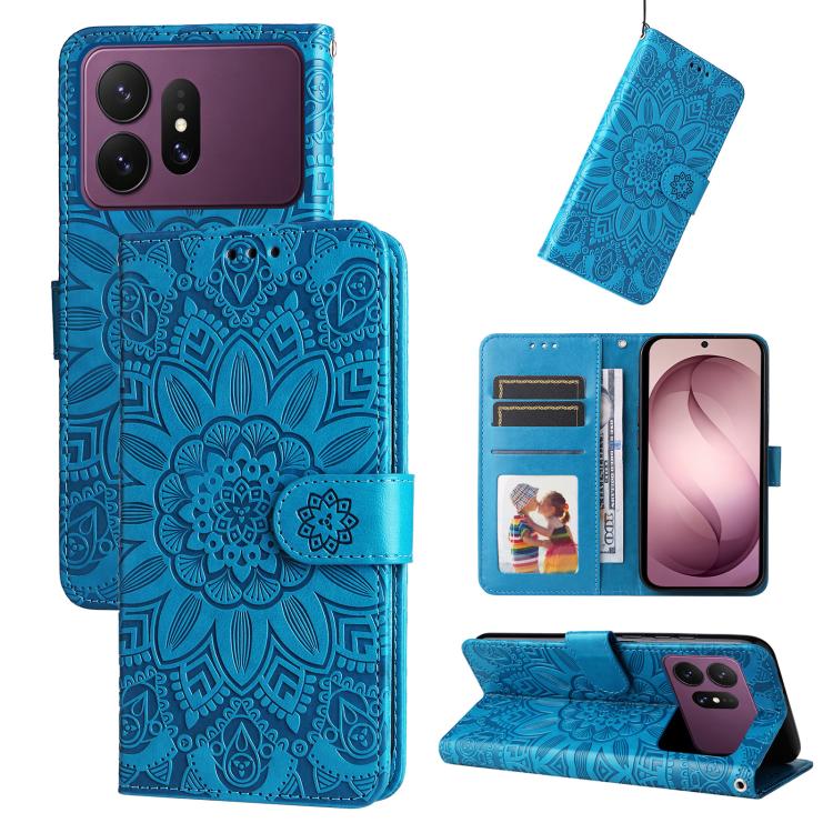 Custodia in pelle con stampa girasole per Galaxy S26 FE 5G