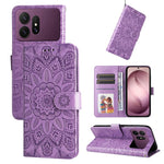 Custodia in pelle con stampa girasole per Galaxy S26 FE 5G