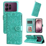 Custodia in pelle con stampa girasole per Galaxy S26 FE 5G