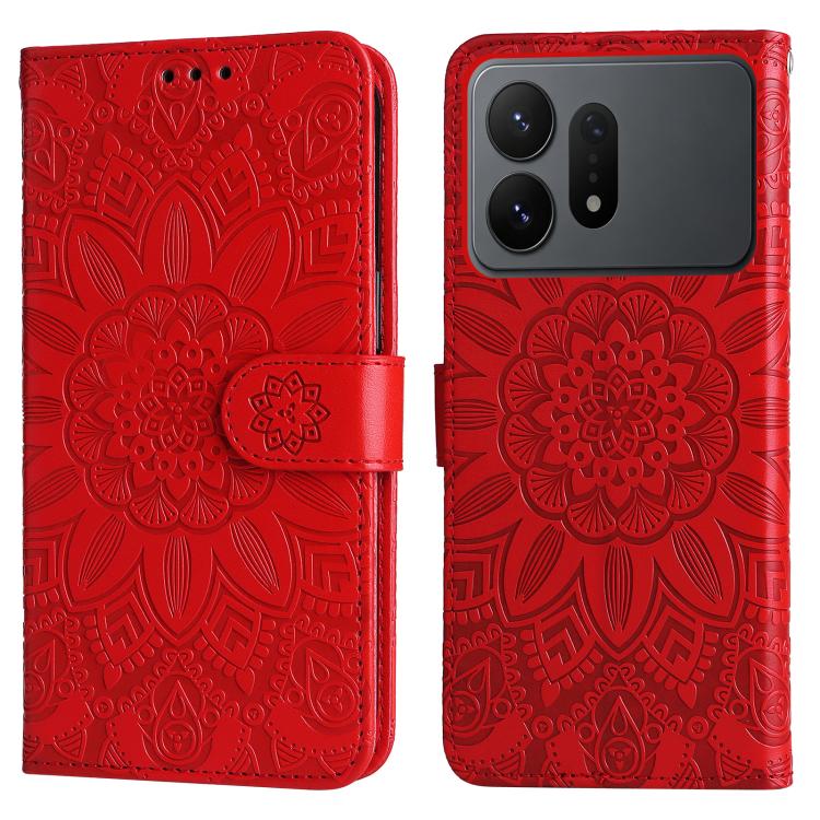 Custodia in pelle con stampa girasole per Galaxy S26 FE 5G