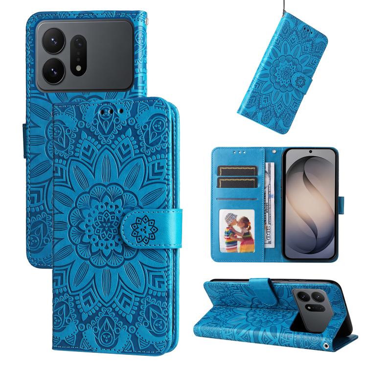 Custodia in pelle con stampa girasole per Galaxy S26 FE 5G