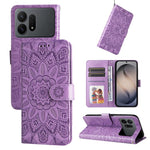 Custodia in pelle con stampa girasole per Galaxy S26 FE 5G