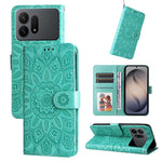 Custodia in pelle con stampa girasole per Galaxy S26 FE 5G