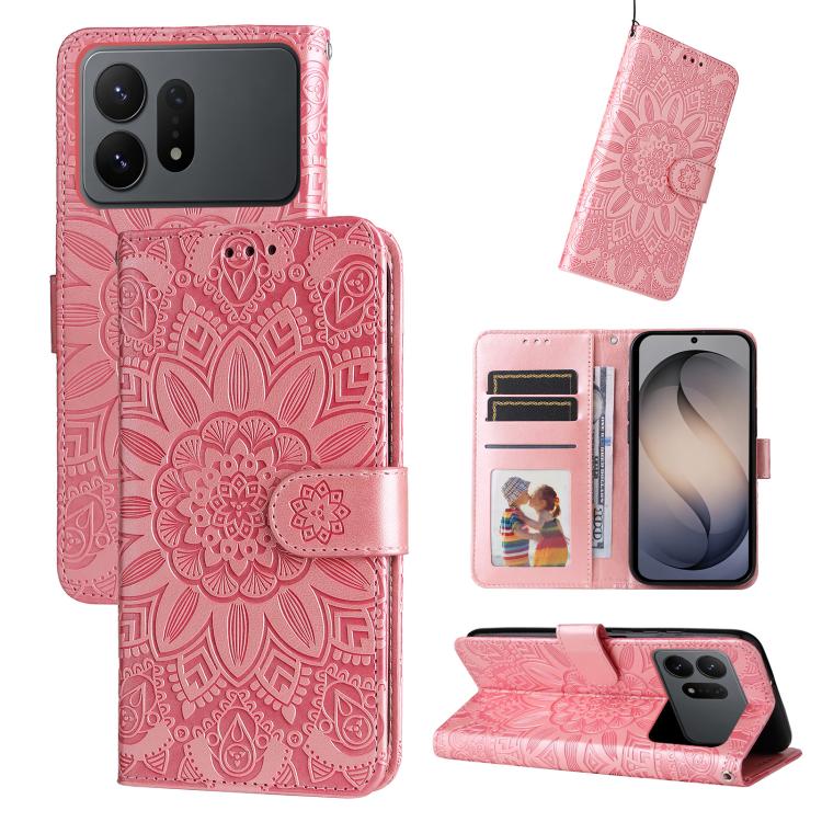 Custodia in pelle con stampa girasole per Galaxy S26 FE 5G