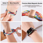 Cinturino per orologio sottile in nylon intrecciato con fibbia magnetica, For Apple Watch SE 44mm