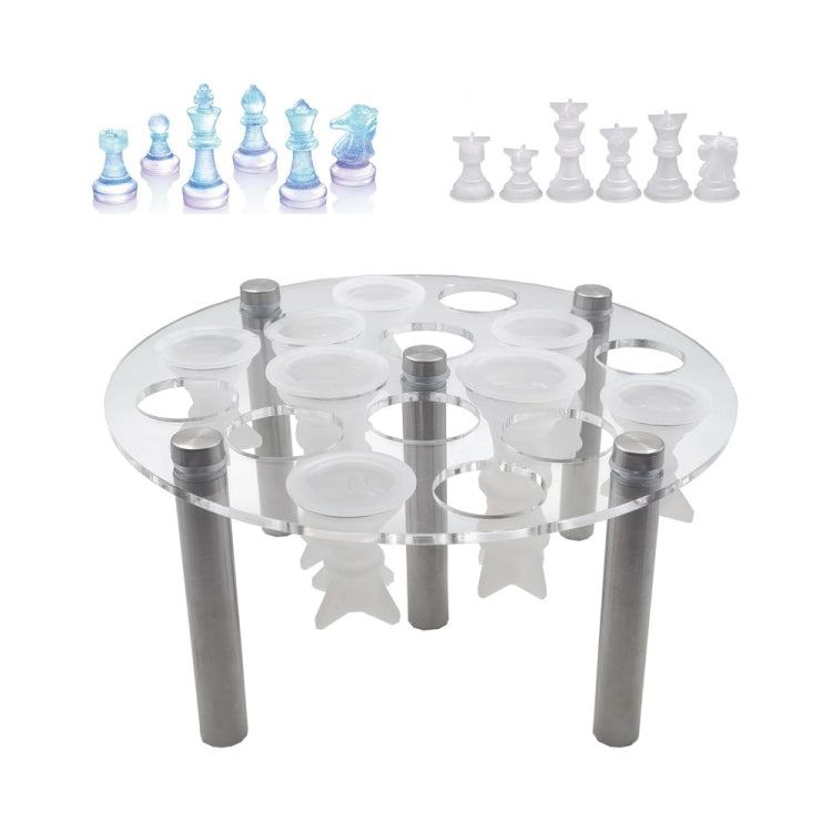 Supporto acrilico per stampi scacchi rotondi 16,5x8 cm
