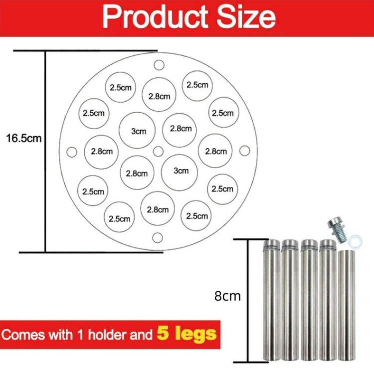 Supporto acrilico per stampi scacchi rotondi 16,5x8 cm