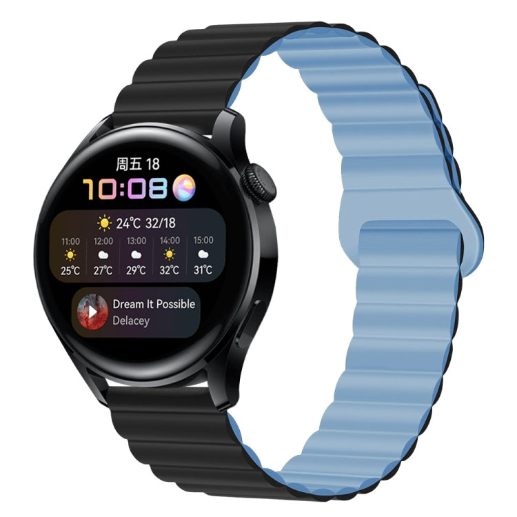Cinturino per orologio magnetico in silicone bicolore, 22mm